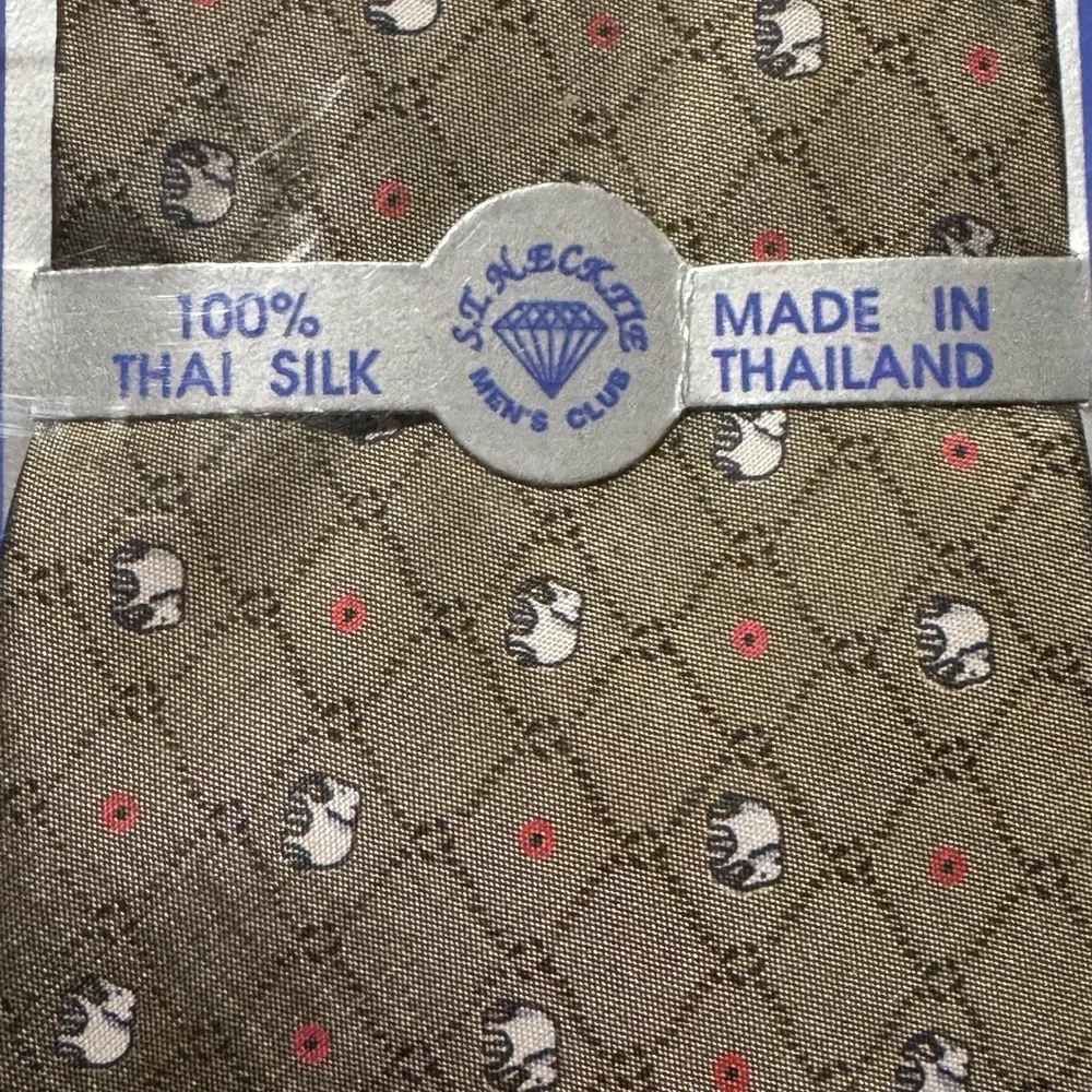 New SI Men's Club 100% THAI SILK Dress Neck Tie Necktie Elephants Gift Box